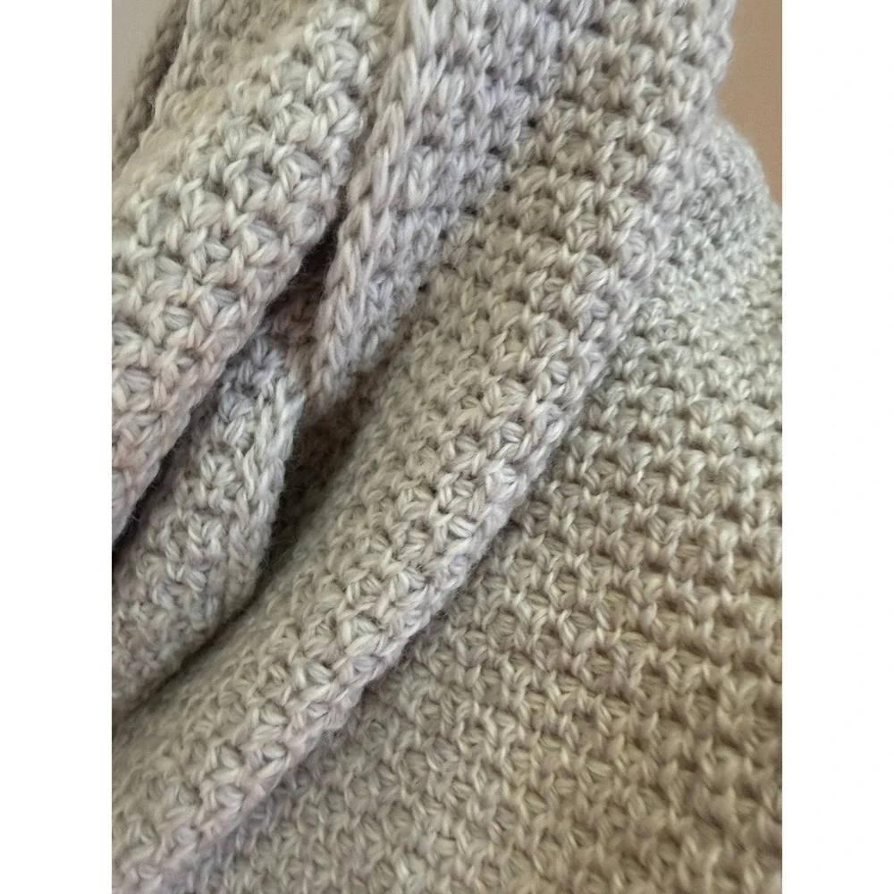 IrelandsEye Scarf Unisex OS Gray 100% Virgin‎ Wool Knit Made in Ireland Vintage